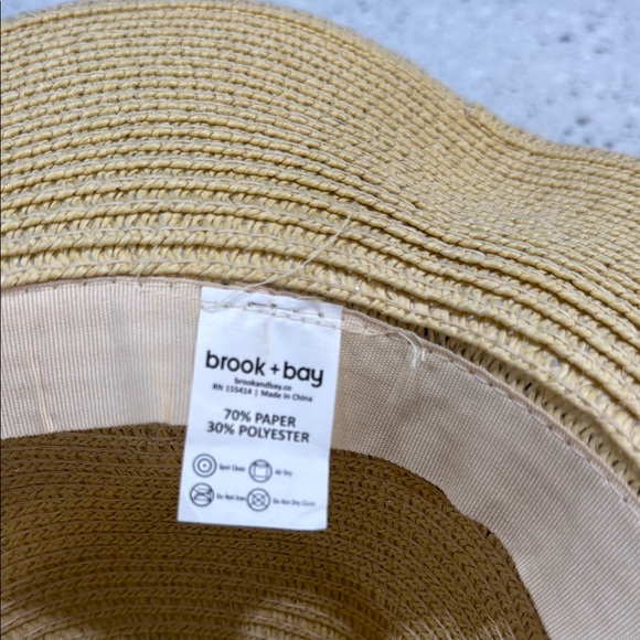 Tan Sun Hat with Black Band and Embroidery - Picture 3 of 3
